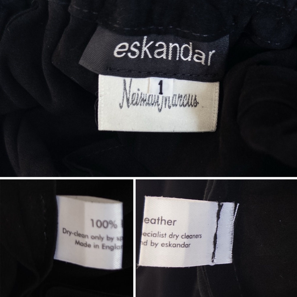 Eskandar Suede Black Maxi Skirt, Elastic Waistband,โ Neiman Marcus, Size ~1-5 - Picture 5 of 8